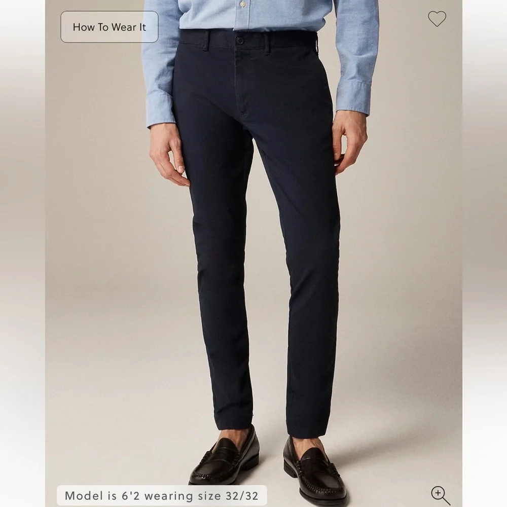 J.Crew 250 skinny-fit pant in stretch chino 31/34
